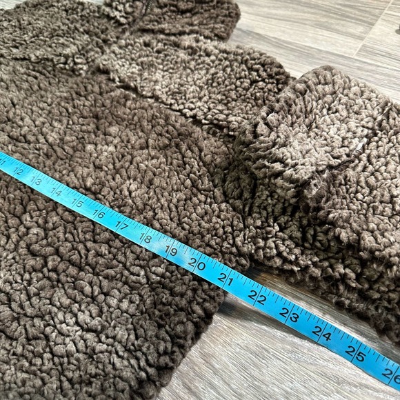 Fantastic Fawn Sherpa Fleece Mock Collar 1/4 Zip Jacket Size L - Picture 5 of 8